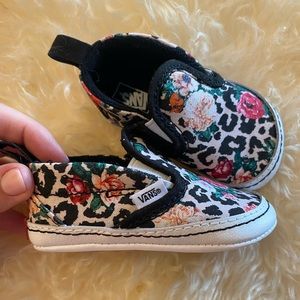 Floral Vans -infant size 3. Plus additional sparkly gold pair-size 3